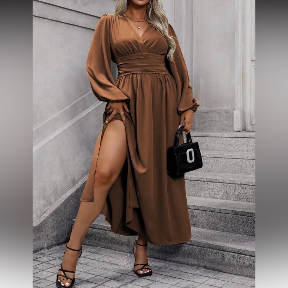 Elegant Brown  Maxi Dress